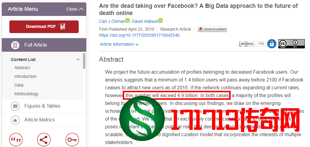 要谨慎对待 牛津新研究21世纪末将有49亿脸书死亡用户